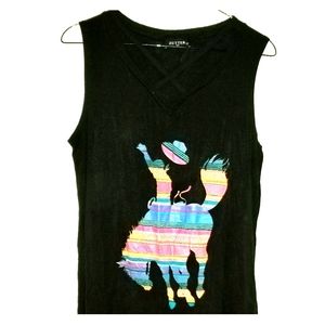 Serape bucking horse cowboy tank